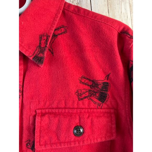 LL Bean Signature 1933 Chamois Cloth Shirt Mens‎ M Royal Red Bean Boot Slim Fit - Picture 4 of 10